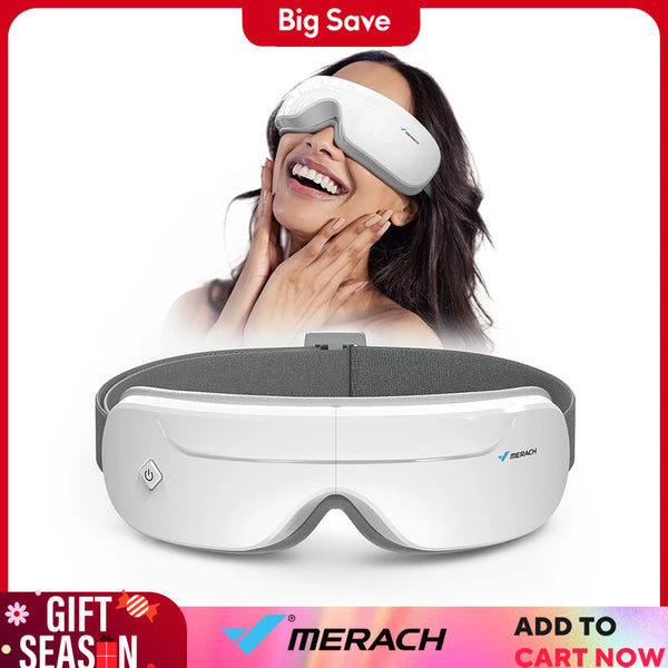 MERACH Eye Massager with Heat & Bluetooth Music – Smart Eye Mask