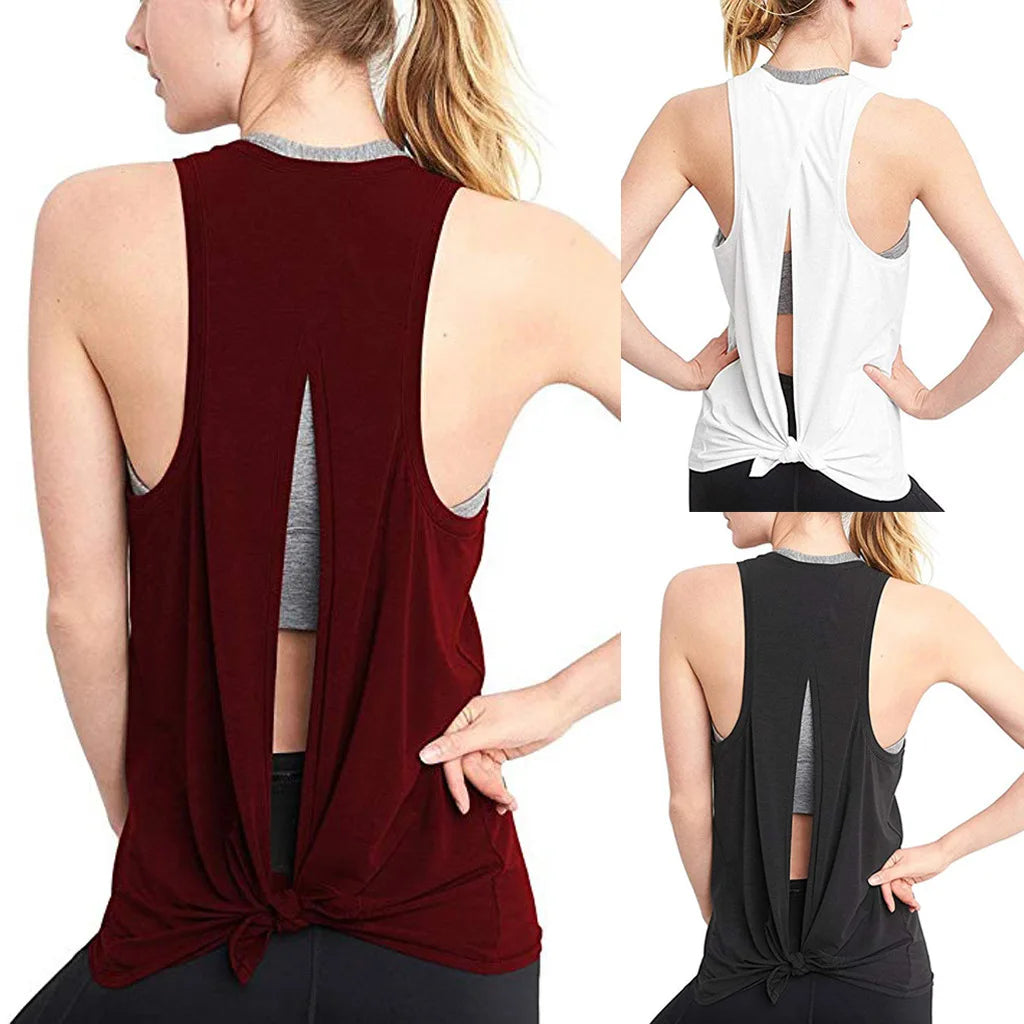 Yoga Sports Crop Top Sleeveless Gym Vest for Women