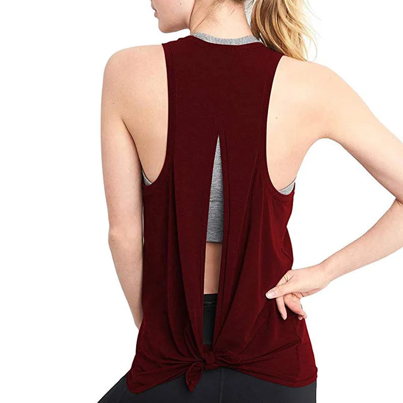 Yoga Sports Crop Top Sleeveless Gym Vest for Women