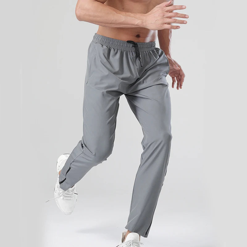 Men's Striped Joggers with Zipper Pockets