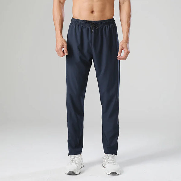 Men's Striped Joggers with Zipper Pockets