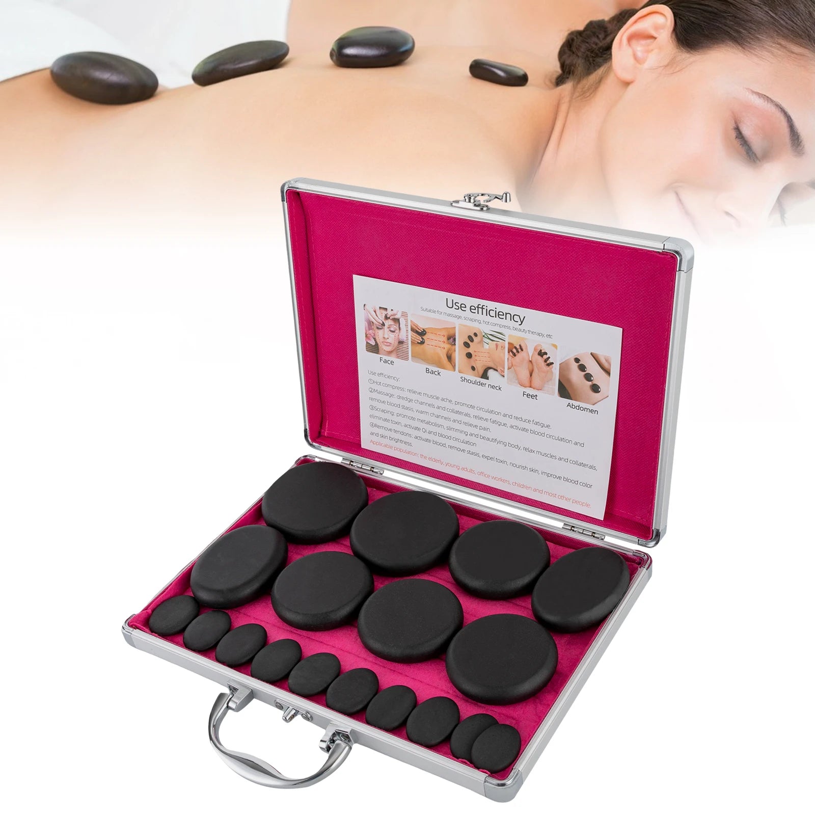 Hot Stones Massage Set with Heater Box – Ultimate Relaxation & Healing