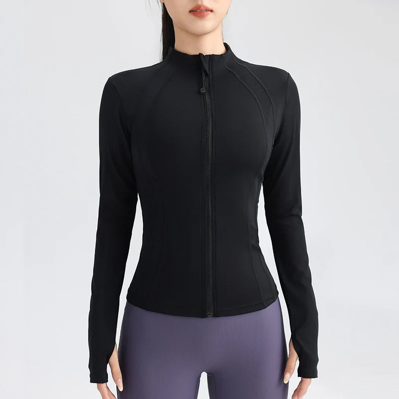 Gym Women's Full-Zip Yoga Top – Stylish & Functional Sportswear