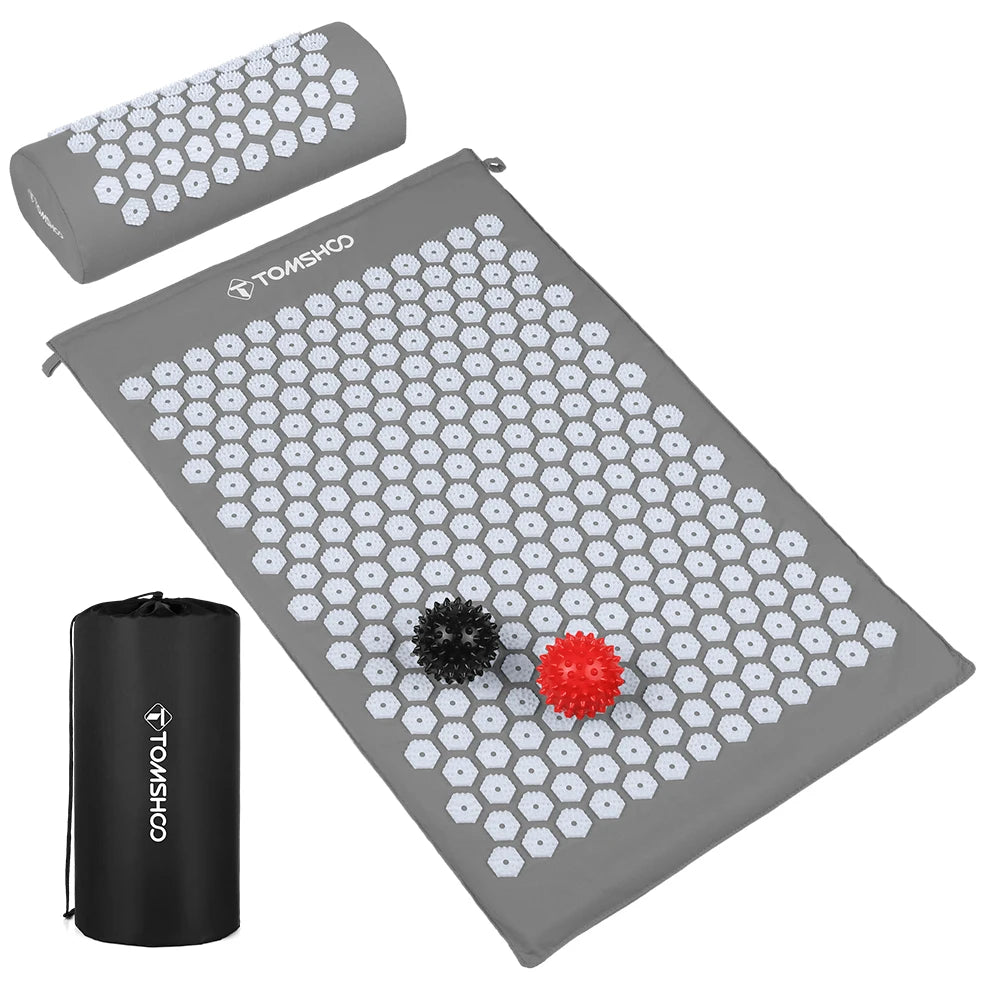 TOMSHOO Acupressure Mat & Pillow Set for Stress Relief