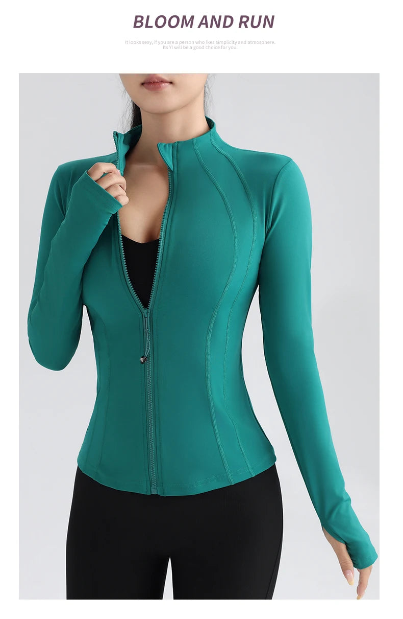 Gym Women's Full-Zip Yoga Top – Stylish & Functional Sportswear