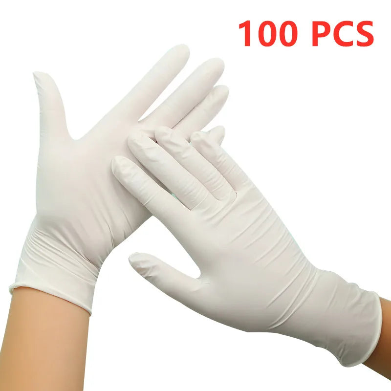 50/100PCS WHITE  Nitrile Disposable Gloves – Durable & Versatile Protection