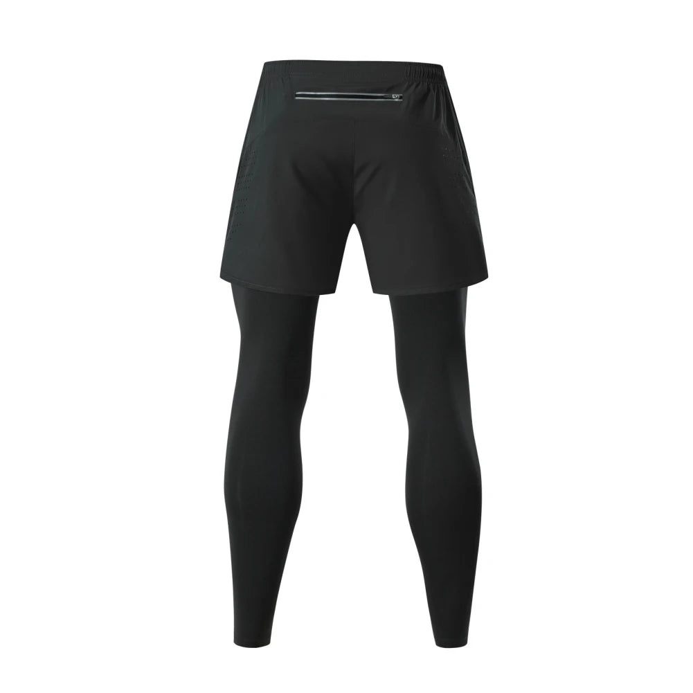 Men's Fake Two-Piece Quick-Drying Fitness Pants