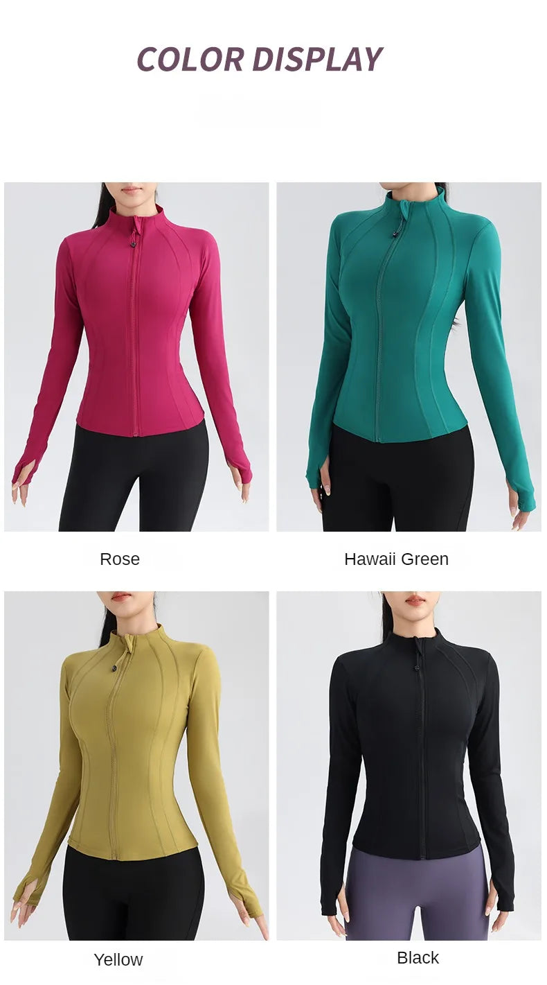 Gym Women's Full-Zip Yoga Top – Stylish & Functional Sportswear