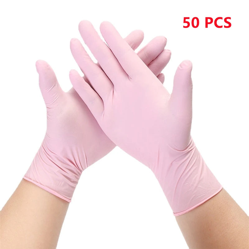 50/100PCS WHITE  Nitrile Disposable Gloves – Durable & Versatile Protection