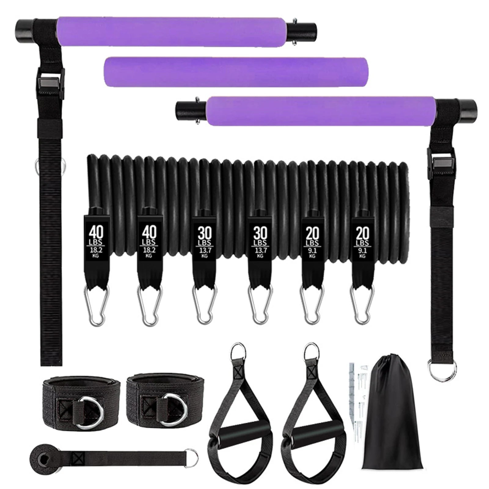 11pcs Portable Pilates Bar Kit