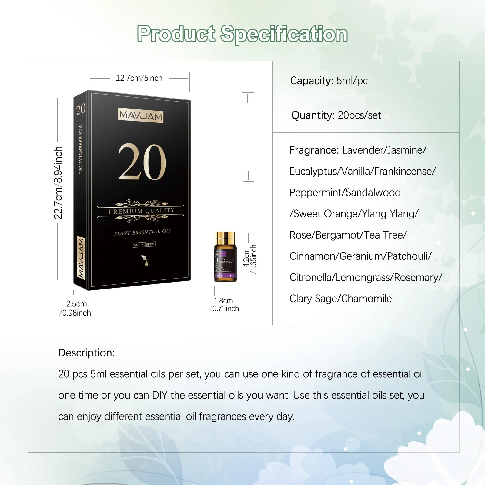 MAYJAM 20 Bottles Essential Oils Kit