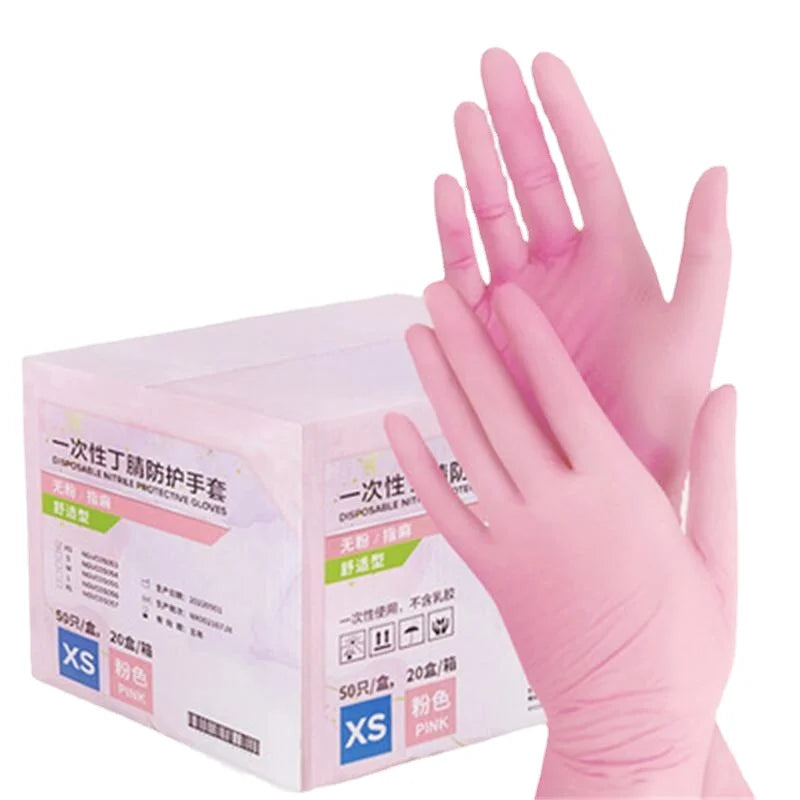 50/100PCS WHITE  Nitrile Disposable Gloves – Durable & Versatile Protection