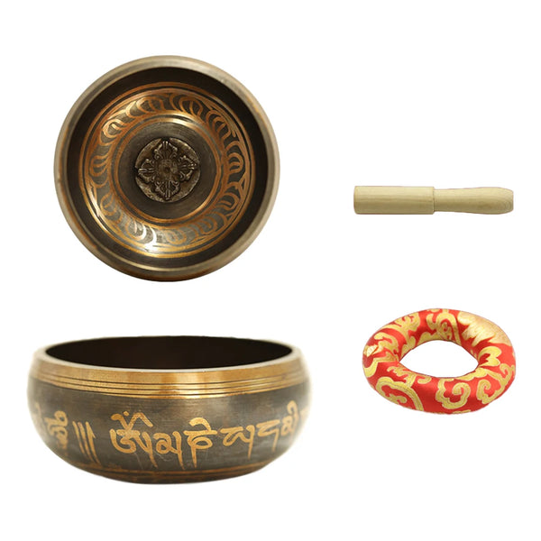 Handmade Tibetan Singing Bowl Set for Meditation & Healing