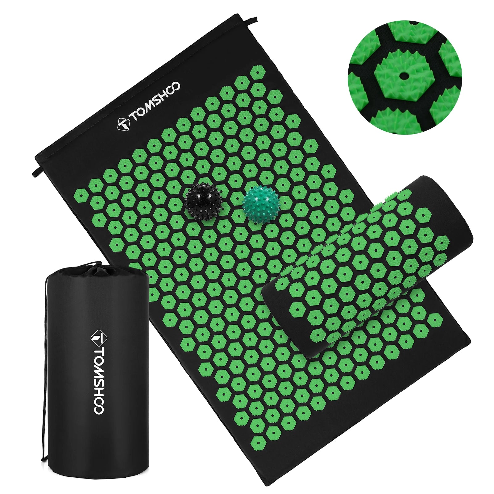 TOMSHOO Acupressure Mat & Pillow Set for Stress Relief