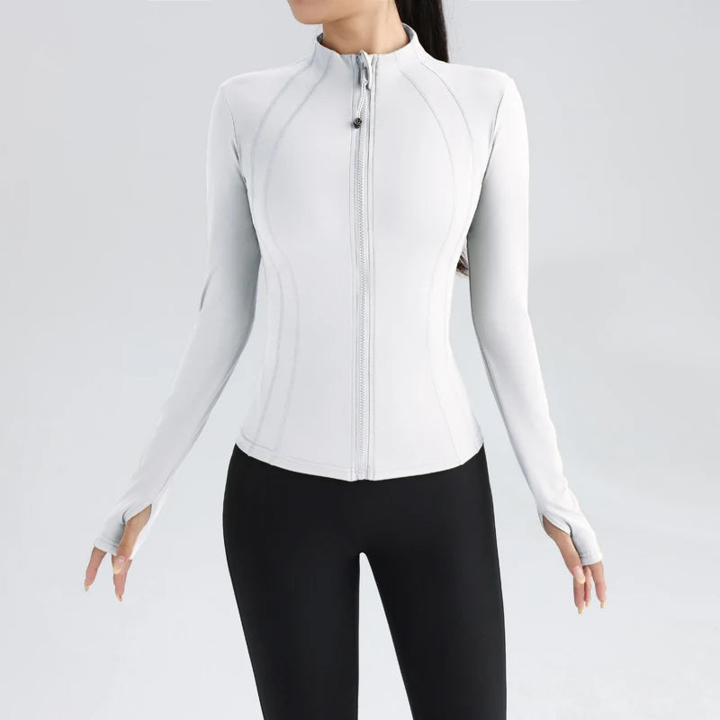 Gym Women's Full-Zip Yoga Top – Stylish & Functional Sportswear