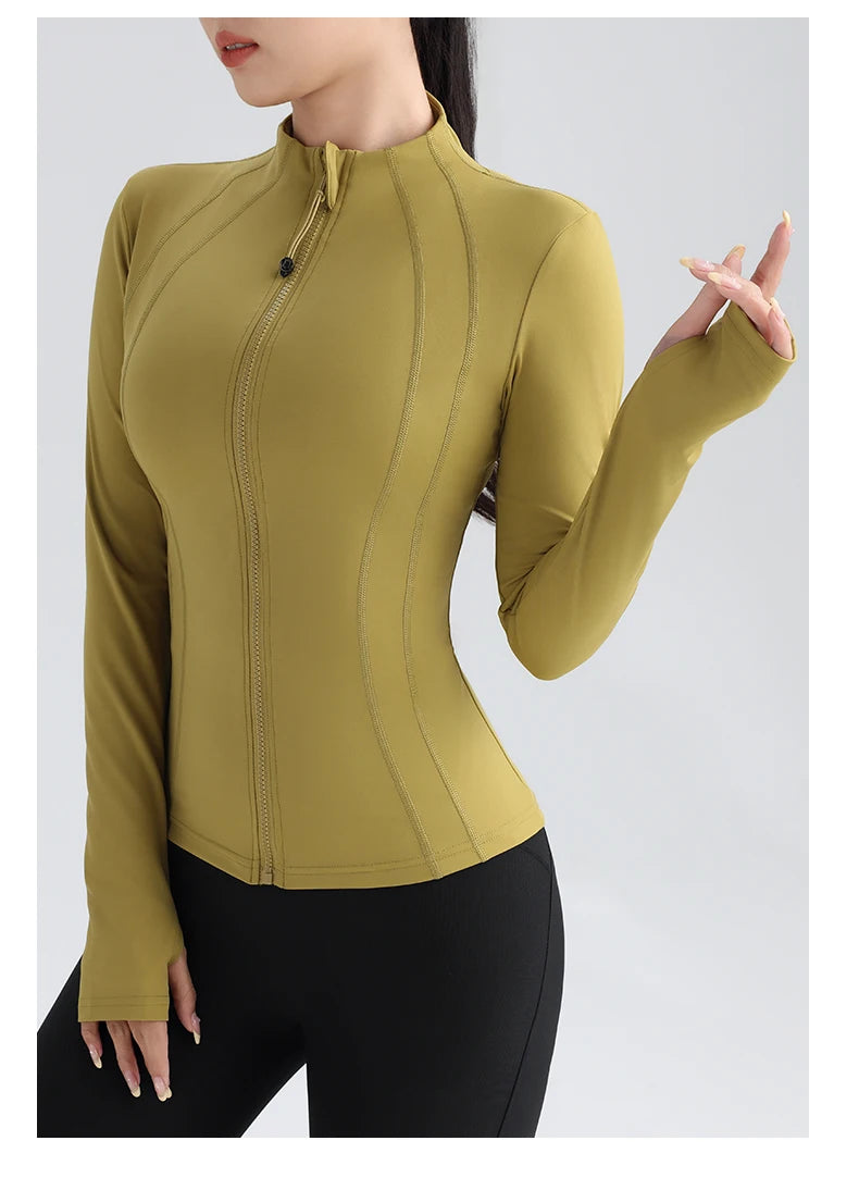 Gym Women's Full-Zip Yoga Top – Stylish & Functional Sportswear