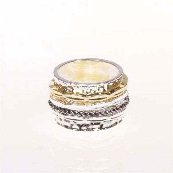 ANTIQUE DESIGN Meditation Statement Spinner Ring Jewelry