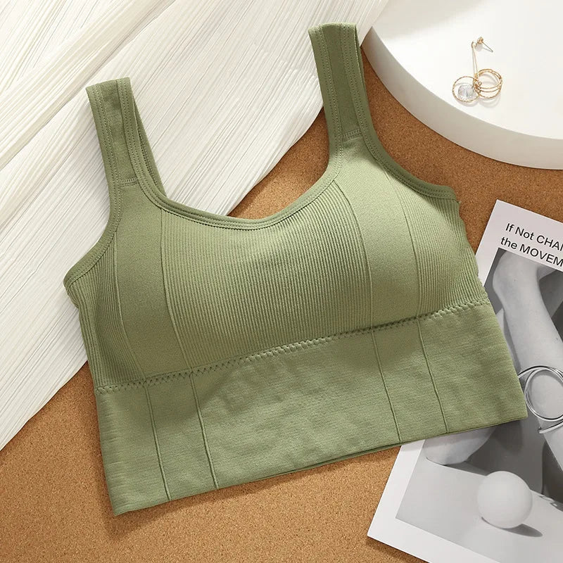 Women Seamless Sports Bra - Breathable Push Up Crop Top