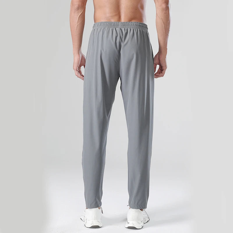 Men's Striped Joggers with Zipper Pockets