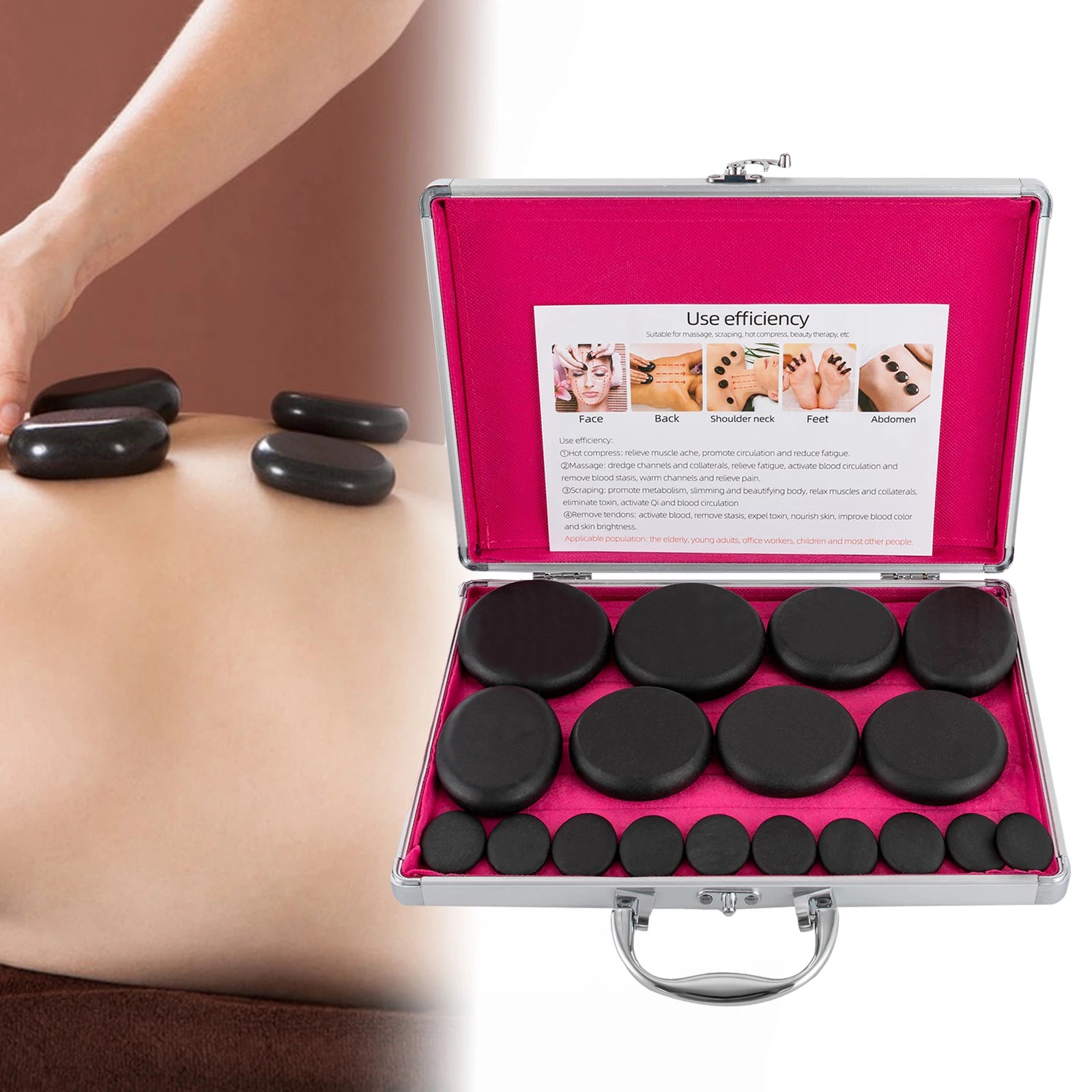 Hot Stones Massage Set with Heater Box – Ultimate Relaxation & Healing