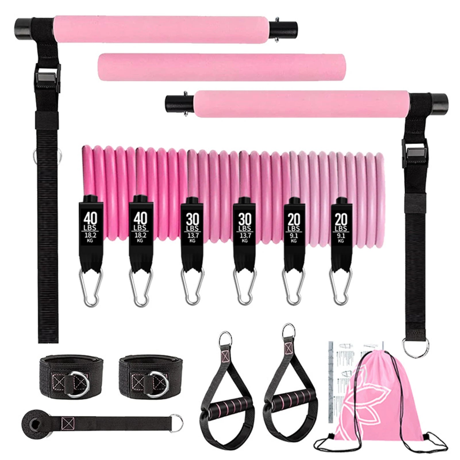 11pcs Portable Pilates Bar Kit