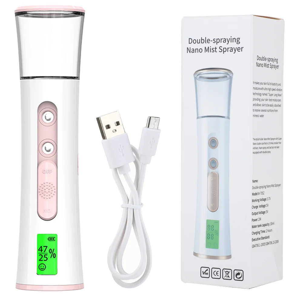 Double Spray Nano Mist Facial Steamer