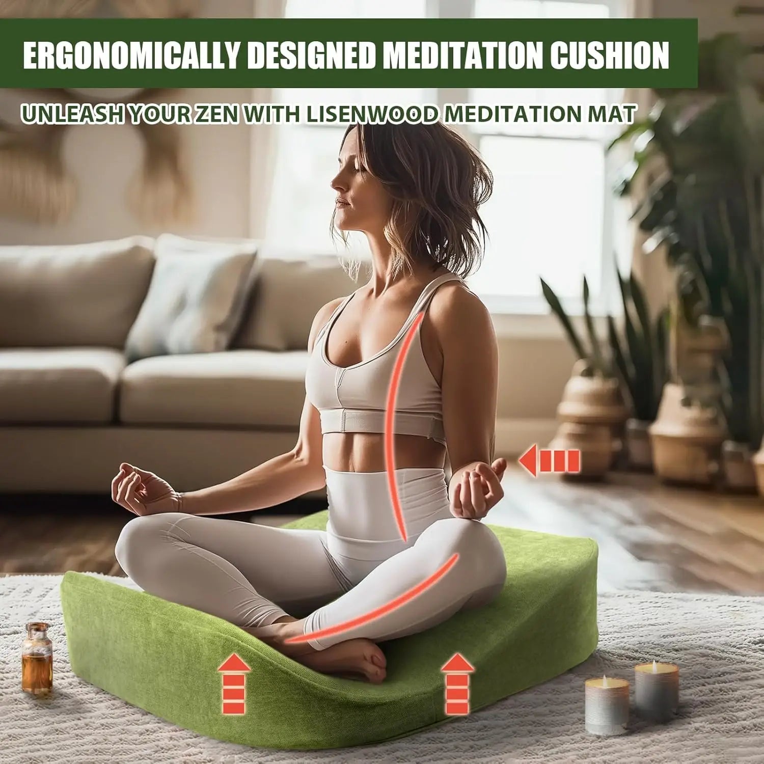 Large Foam Meditation Floor Cushion for Adults