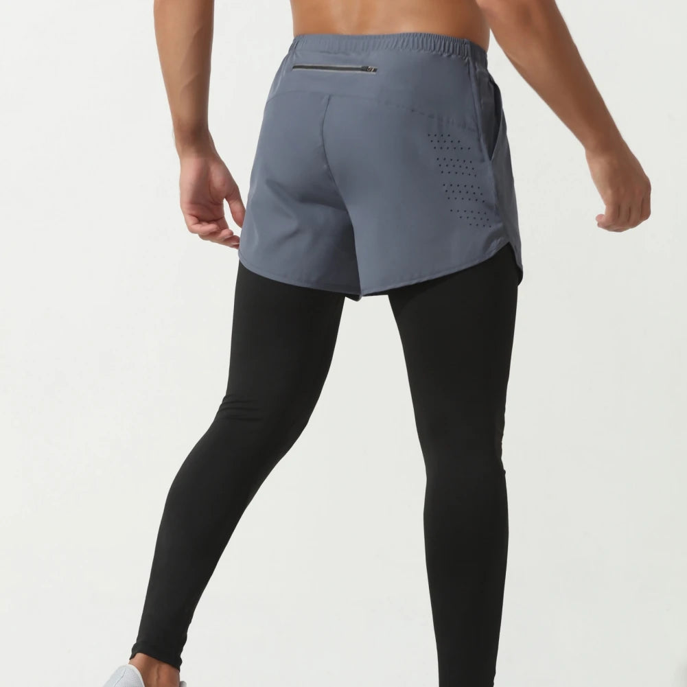 Men's Fake Two-Piece Quick-Drying Fitness Pants