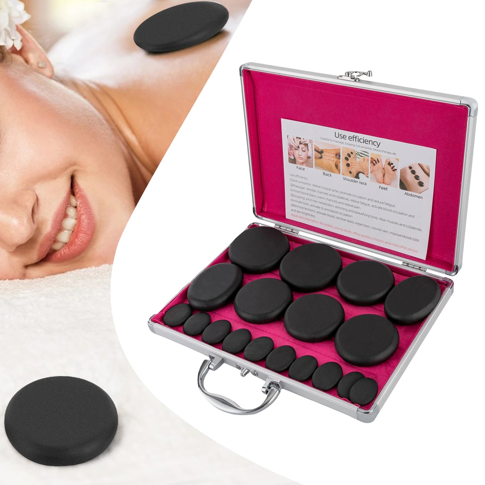 Hot Stones Massage Set with Heater Box – Ultimate Relaxation & Healing