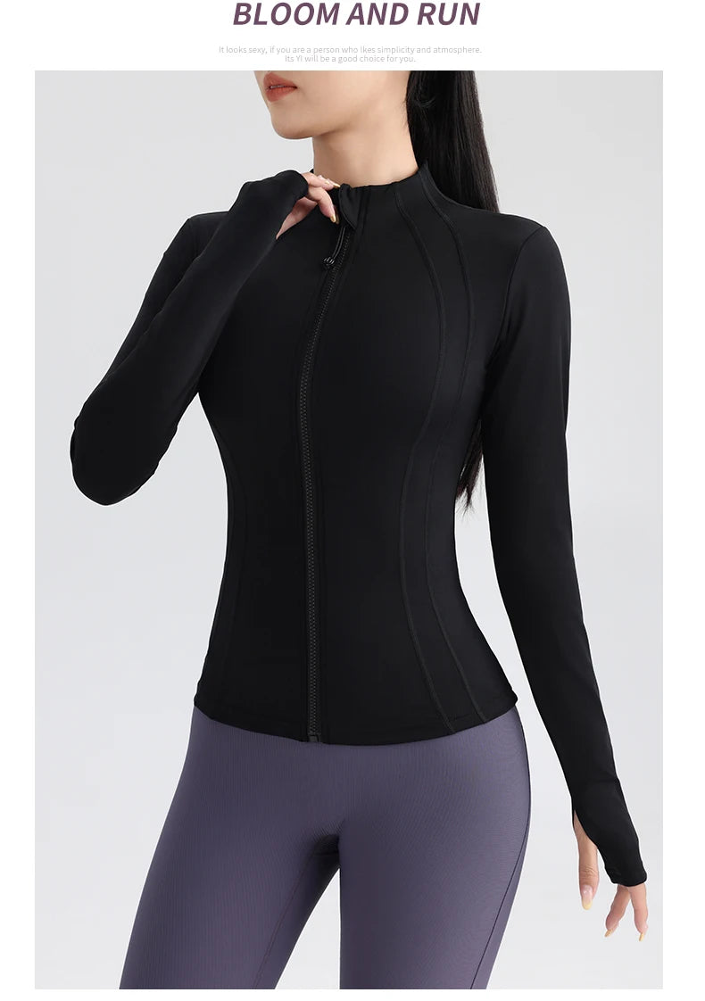 Gym Women's Full-Zip Yoga Top – Stylish & Functional Sportswear