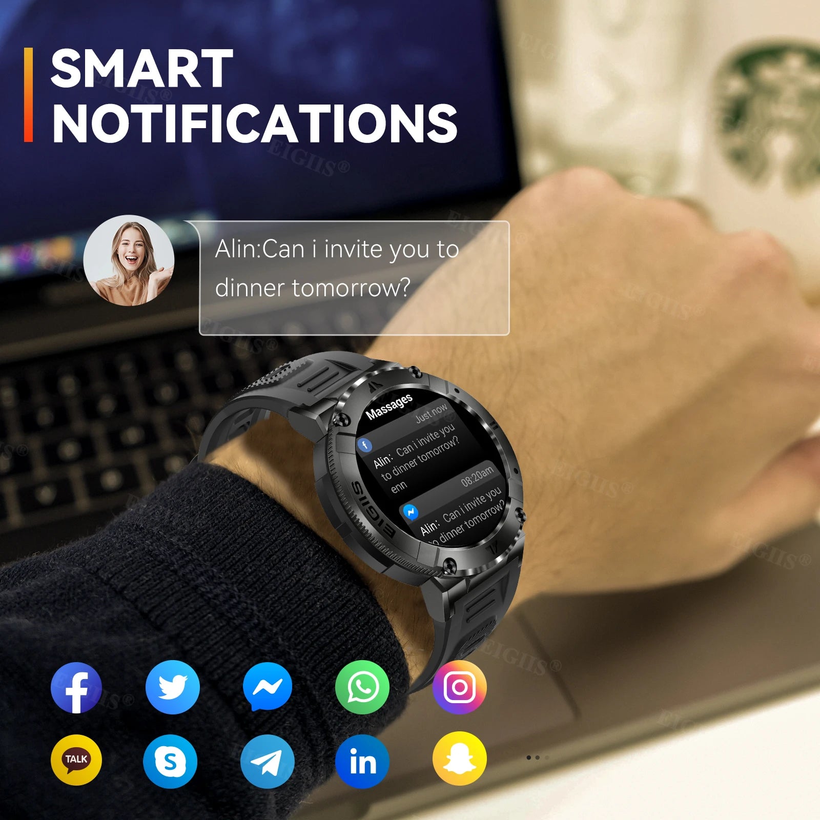 LaNikar Smart Watch Men - Bluetooth Call & Fitness Tracker