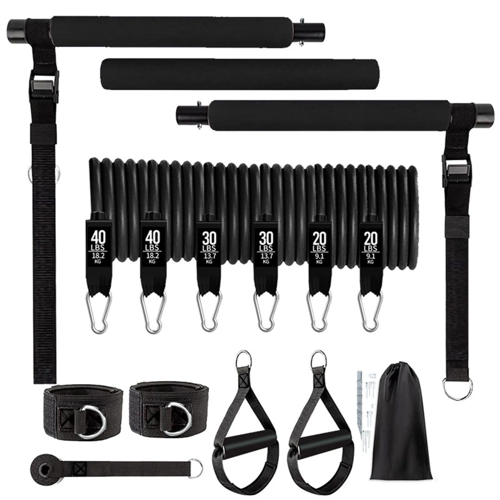 11pcs Portable Pilates Bar Kit